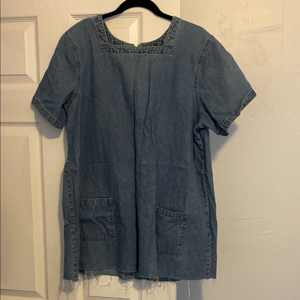 Denim&Co Light Blue Short Sleeve Dress
